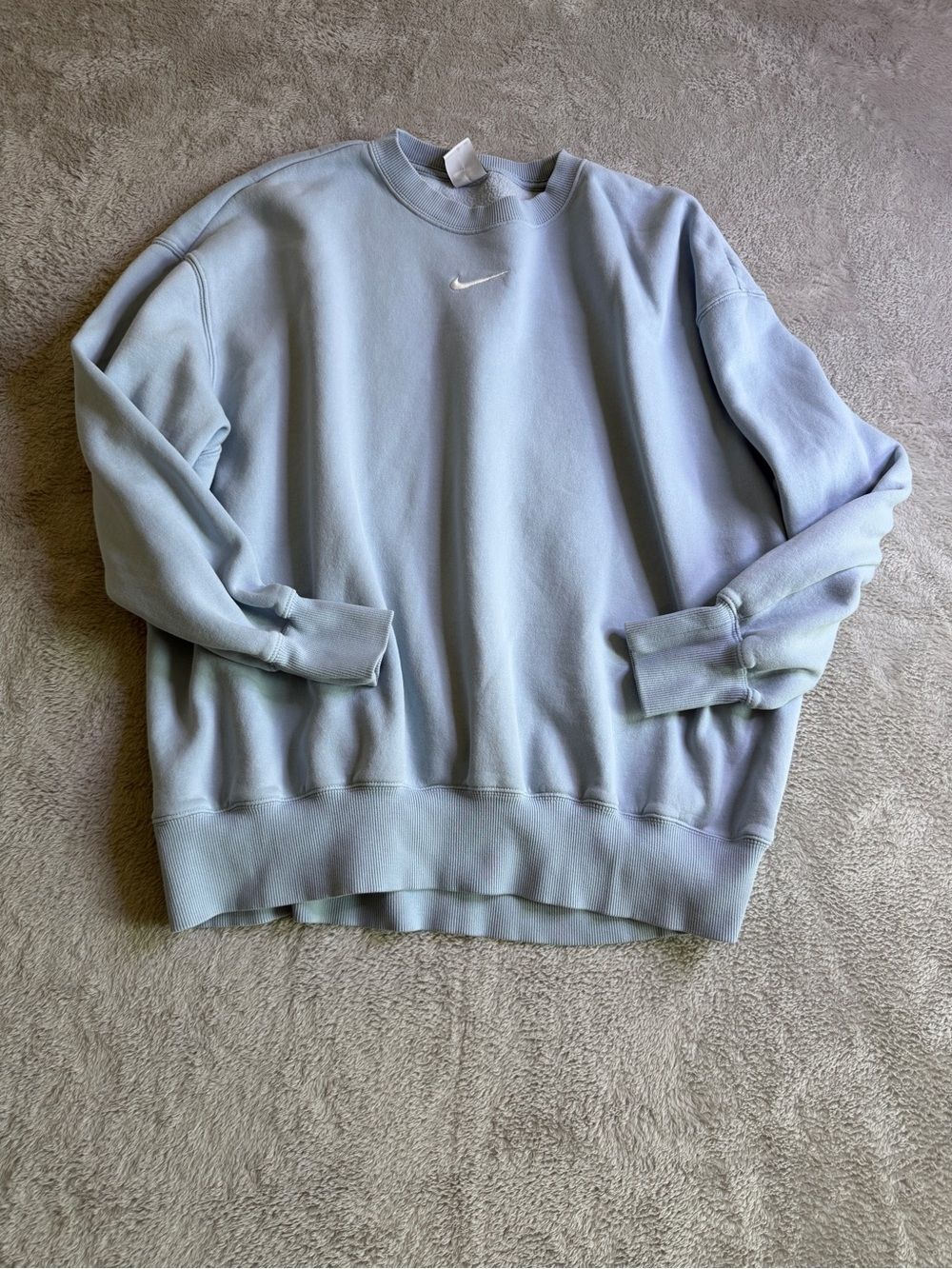 Nike Light Blue Center Swoosh Crewneck Sweatshirt L